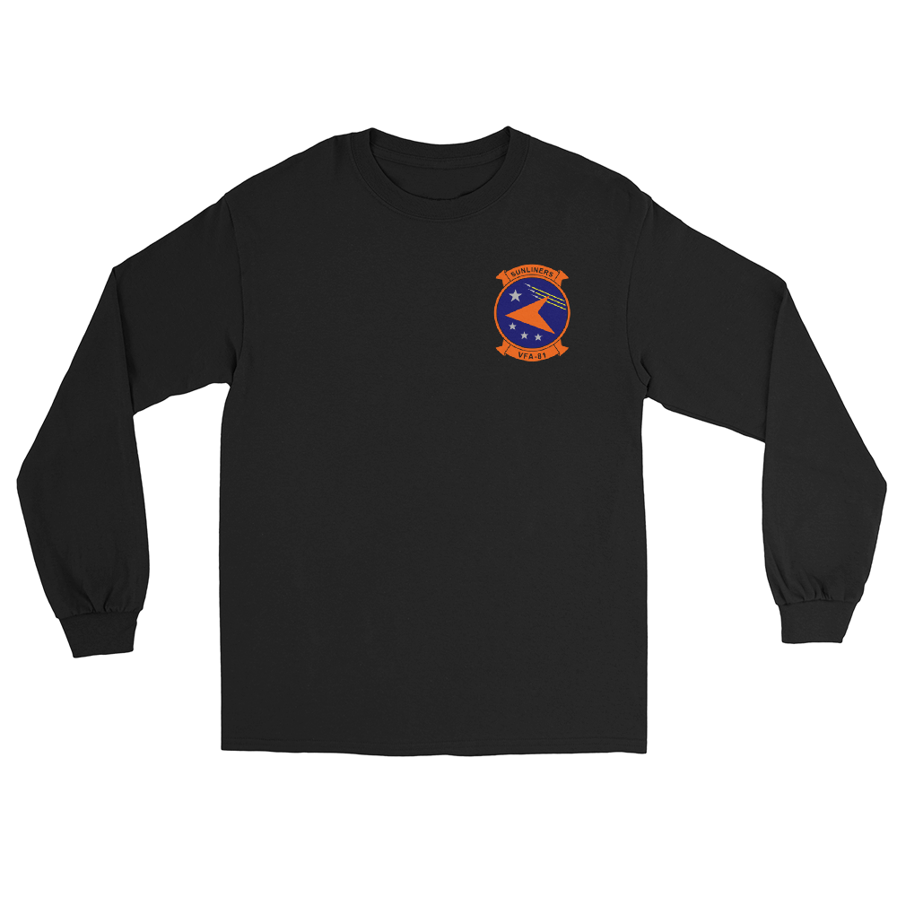 VFA-81 Sunliners Squadron Crest Long Sleeve T-Shirt – front view, black