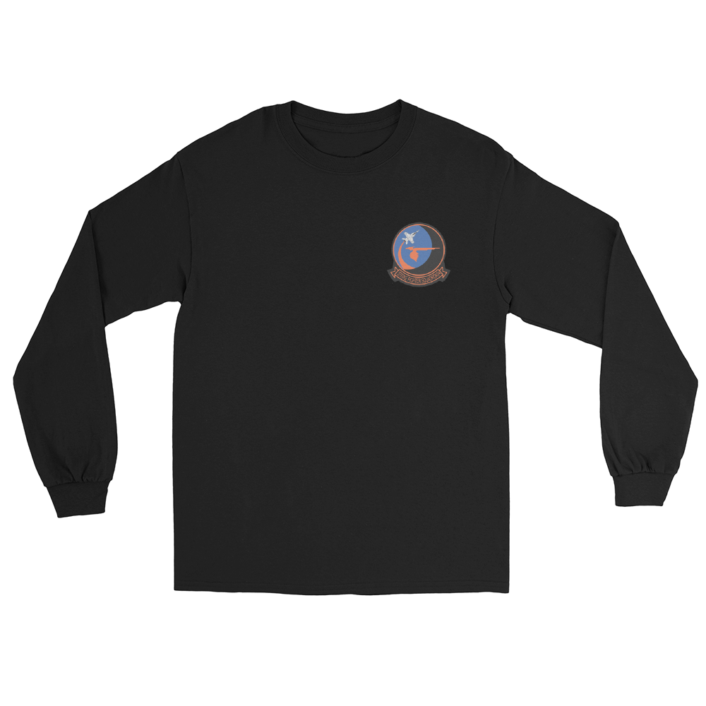 VFA-94 Mighty Shrikes Squadron Crest Long Sleeve T-Shirt – front view, black