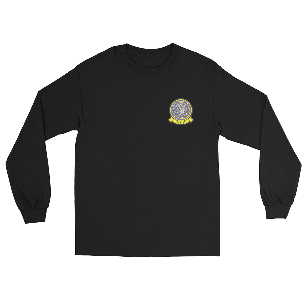 VFA-97 Warhawks Squadron Crest Long Sleeve T-Shirt – front view, black