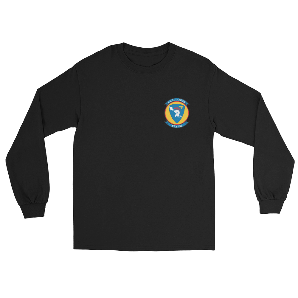 VFA-106 Gladiators Squadron Crest Long Sleeve T-Shirt – front view, black
