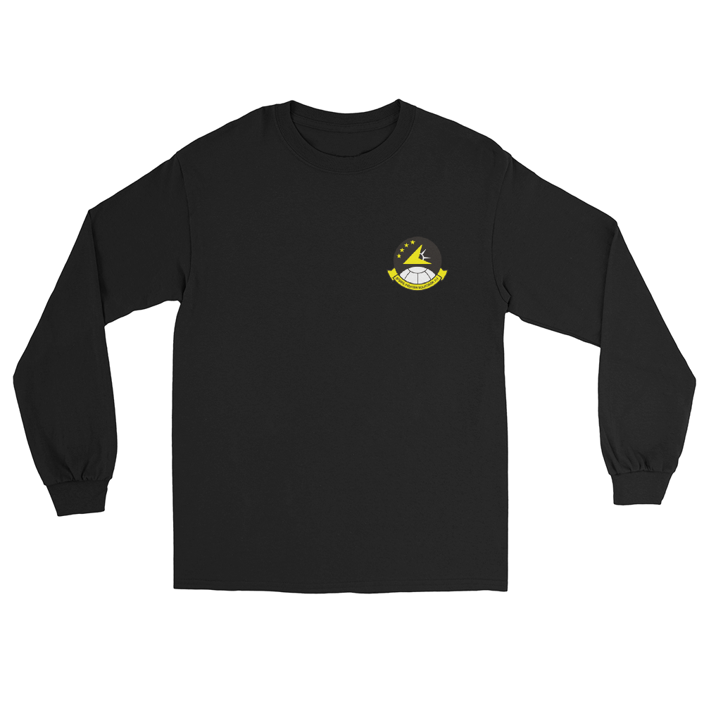 VFA-115 Eagles Squadron Crest Long Sleeve T-Shirt – front view, black