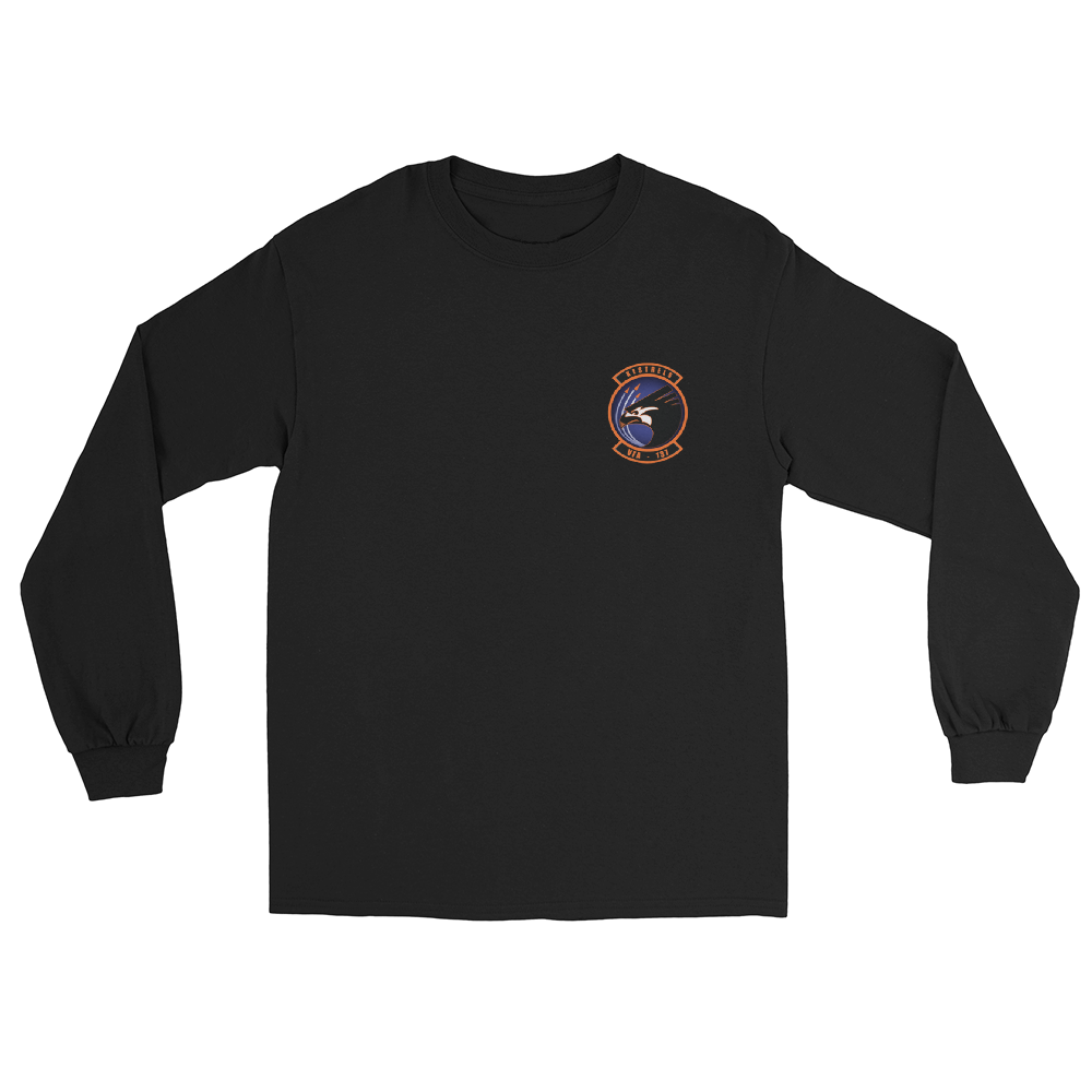 VFA-137 Kestrels Squadron Crest Long Sleeve T-Shirt – front view, black