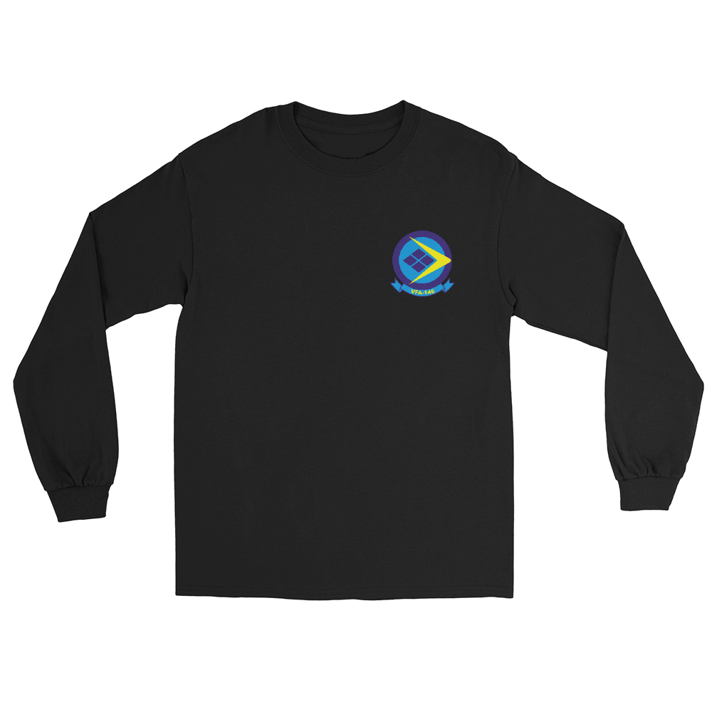 VFA-146 Blue Diamonds Squadron Crest Long Sleeve T-Shirt – front view, black