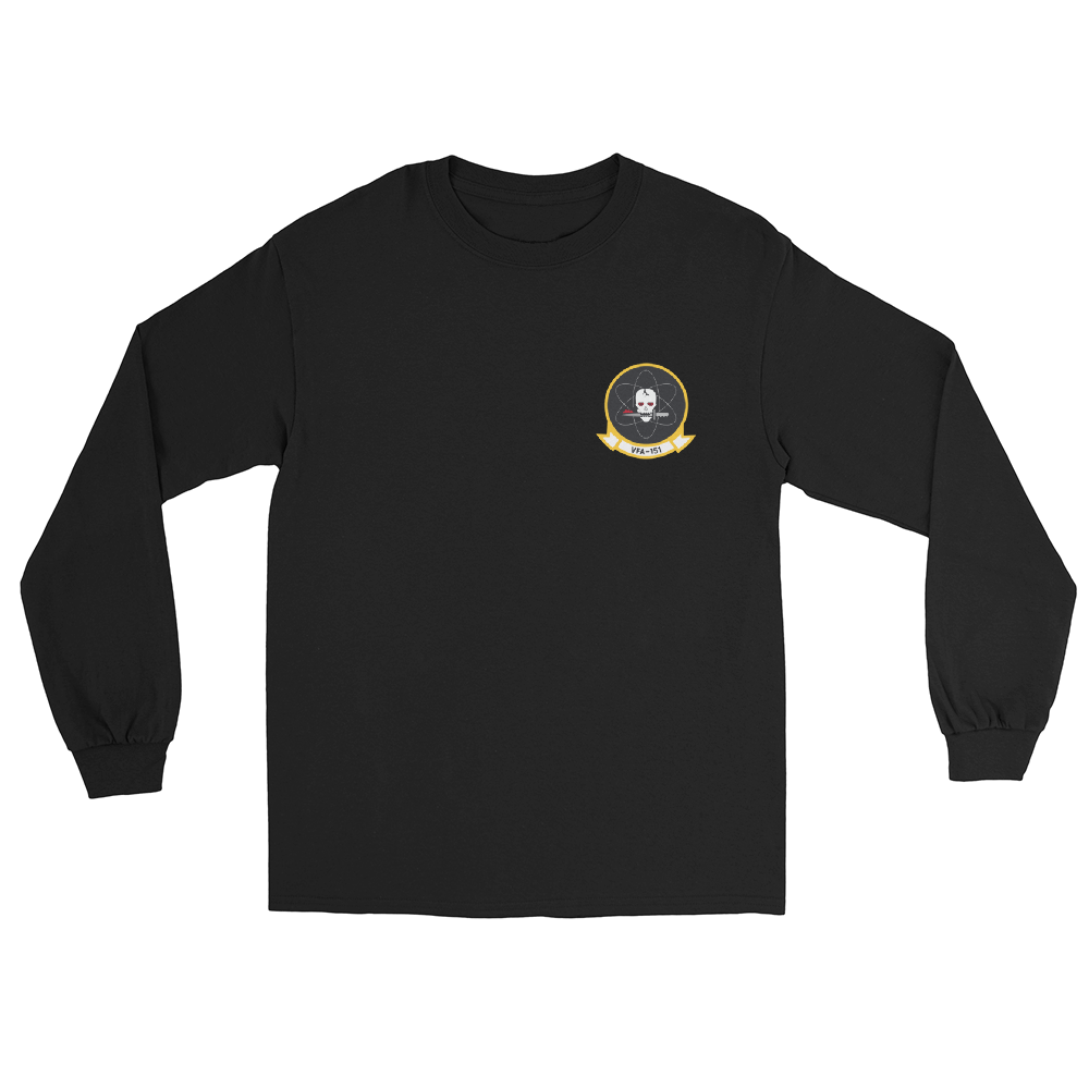 VFA-151 Vigilantes Squadron Crest Long Sleeve T-Shirt – front view, black