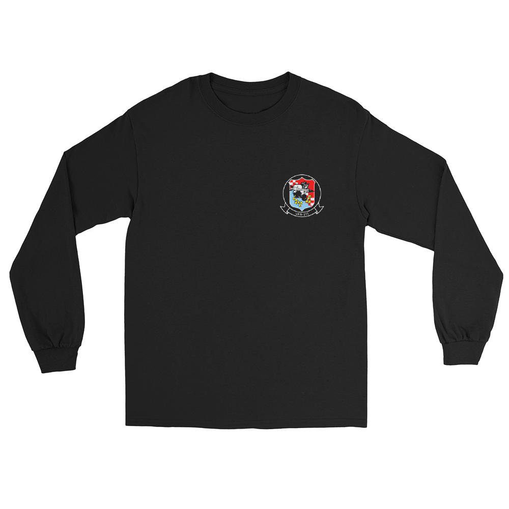 VFA-211 Checkmates Squadron Crest Long Sleeve T-Shirt – front view, black