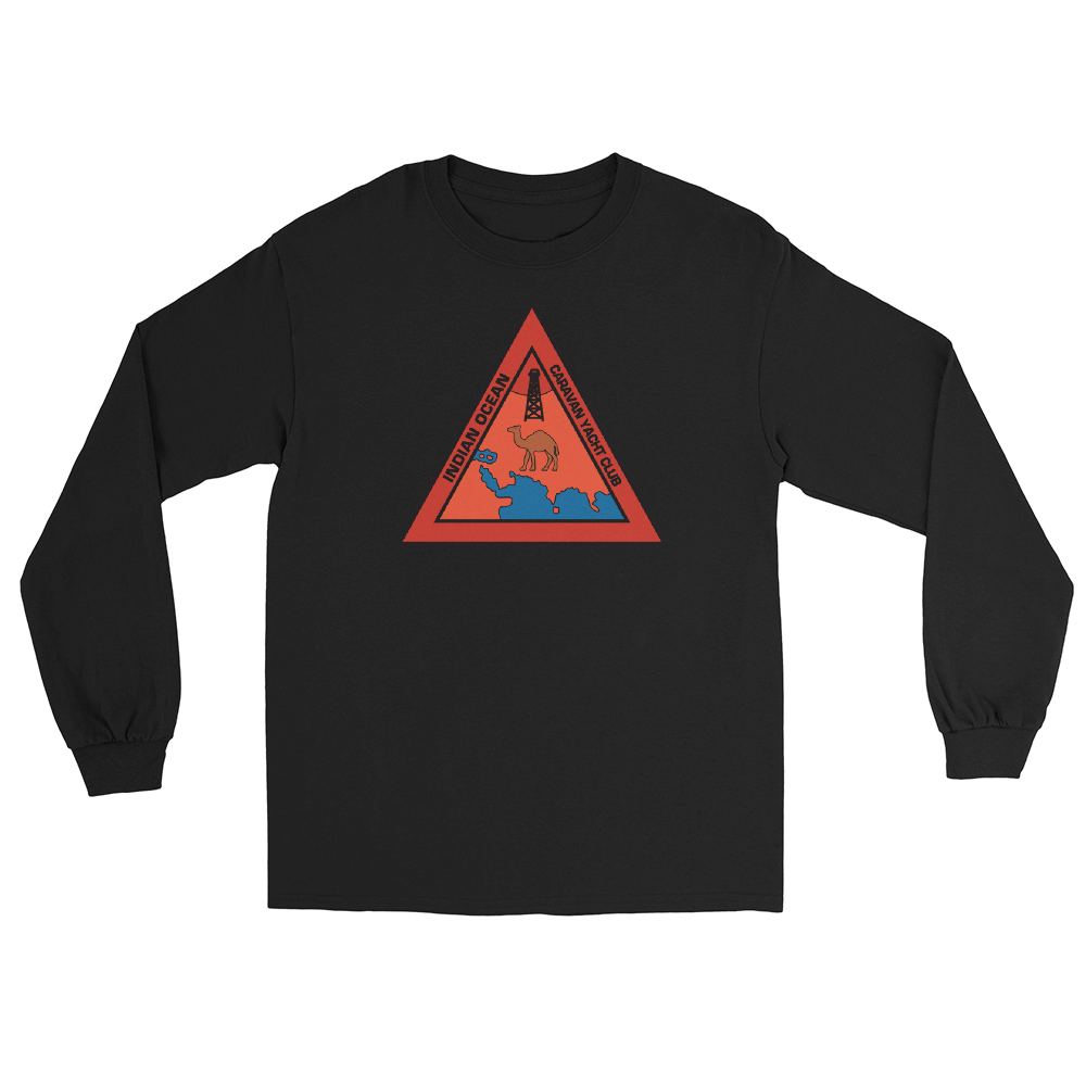 Indian Ocean Caravan Yacht Club Long Sleeve T-Shirt – front view, black