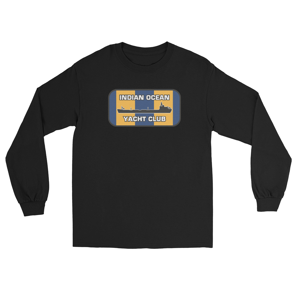 Indian Ocean Yacht Club Long Sleeve T-Shirt – front view, black