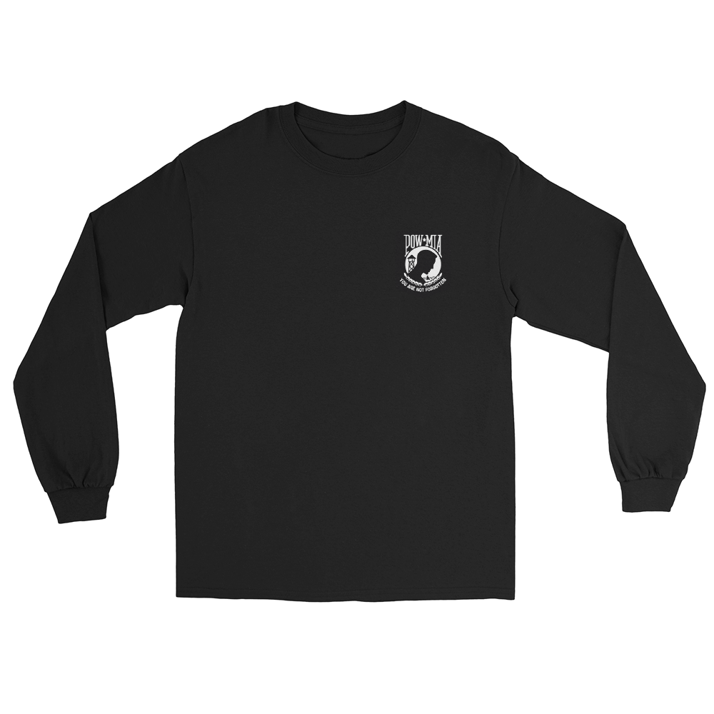 POW-MIA You are not forgotten Long Sleeve T-Shirt – front view, black