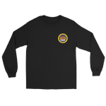 USS America (CVA/CV-66) Ship's Crest Long Sleeve T-Shirt – front view, black