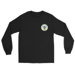 USS Carl Vinson (CVN-70) Ship's Crest Long Sleeve Shirt – front view, black