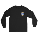 USS Constellation (CV-64) Ship's Crest Long Sleeve T-Shirt – front view, black