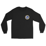 USS Constellation (CVA-64) Ship's Crest Long Sleeve Shirt – front view, black
