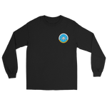 USS Dwight D. Eisenhower (CVN-69) Ship's Crest Long Sleeve T-Shirt – front view, black
