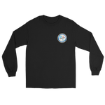 USS Enterprise (CVAN-65) Ship's Crest Long Sleeve T-Shirt – front view, black