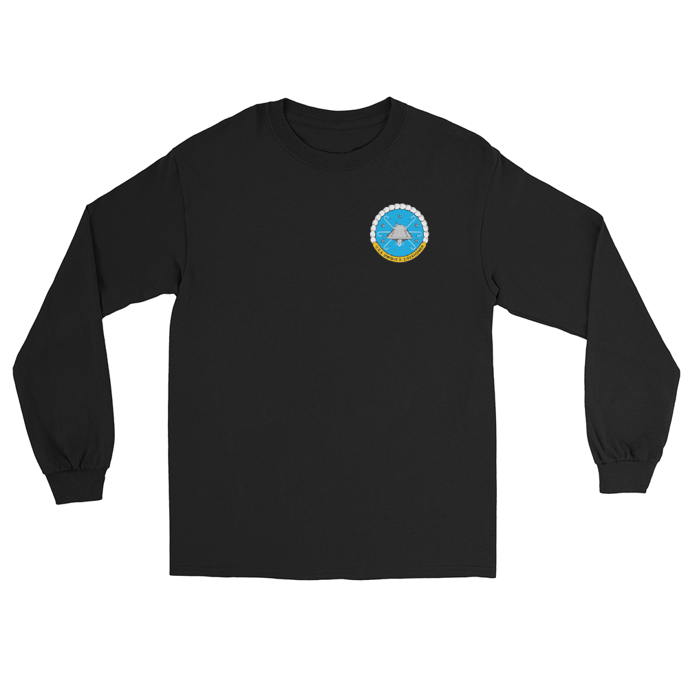 USS Dwight D. Eisenhower (CVN-69) 1990 Long Sleeve Cruise Shirt – front view, black