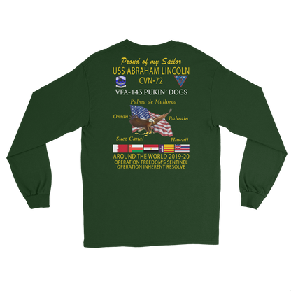 VFA-143 Pukin' Dogs 2019-20 Long Sleeve Cruise T-Shirt - Family – back view, forest