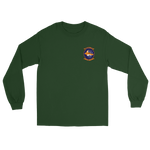 HSM-74 Swamp Foxes Squadron Crest Long Sleeve T-Shirt – front view, forest