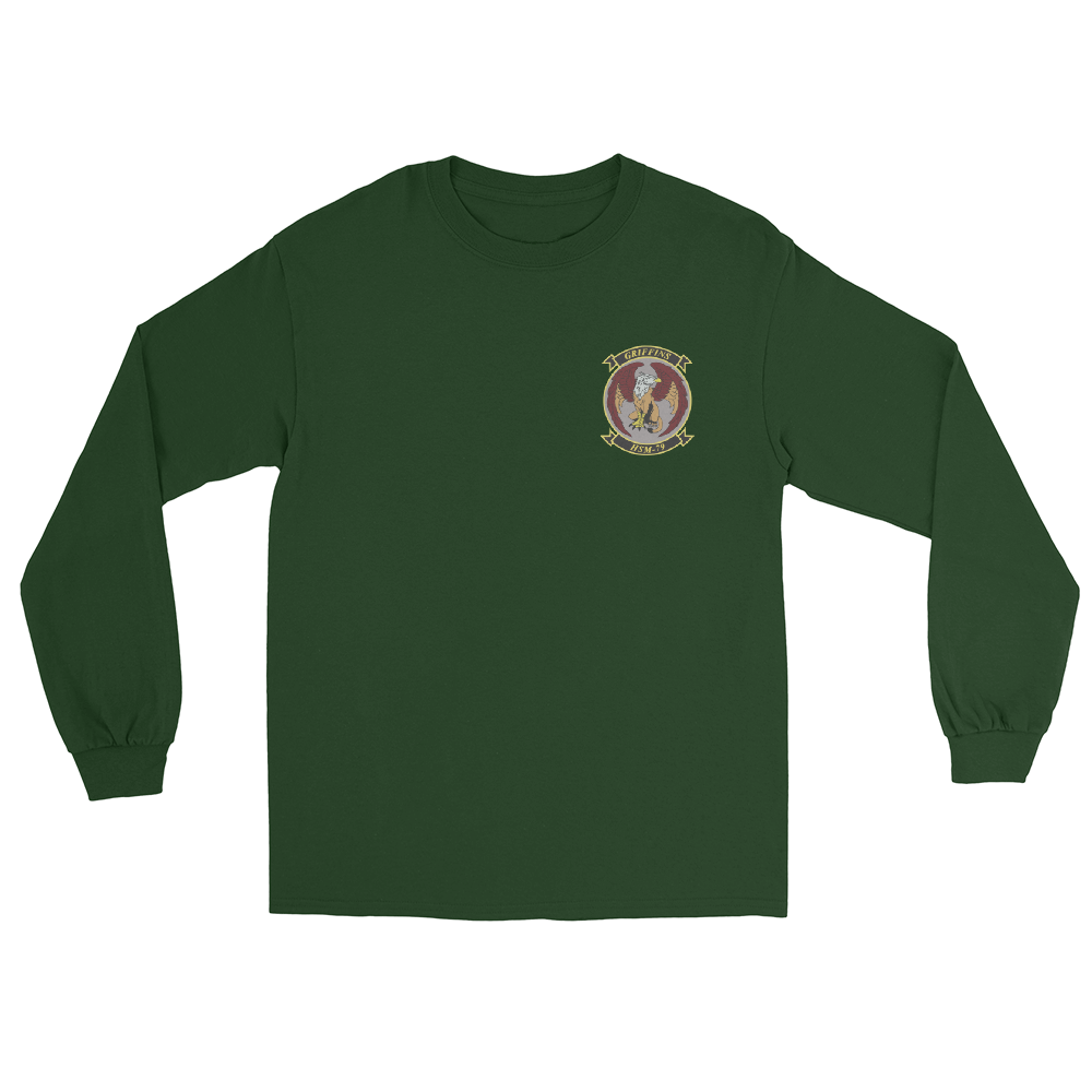 HSM-79 Griffins Squadron Crest Long Sleeve T-Shirt – front view, forest