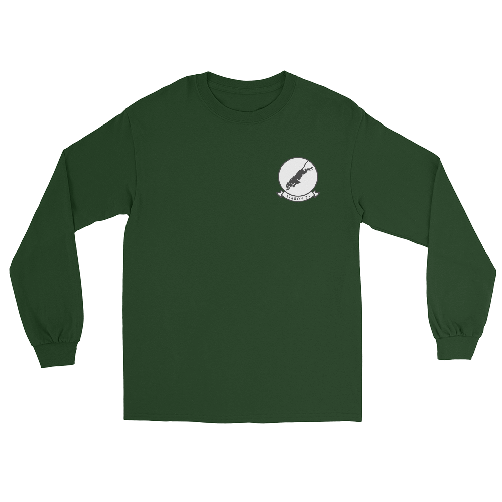 VA-35 Black Panthers Squadron Crest Long Sleeve T-Shirt – front view, forest