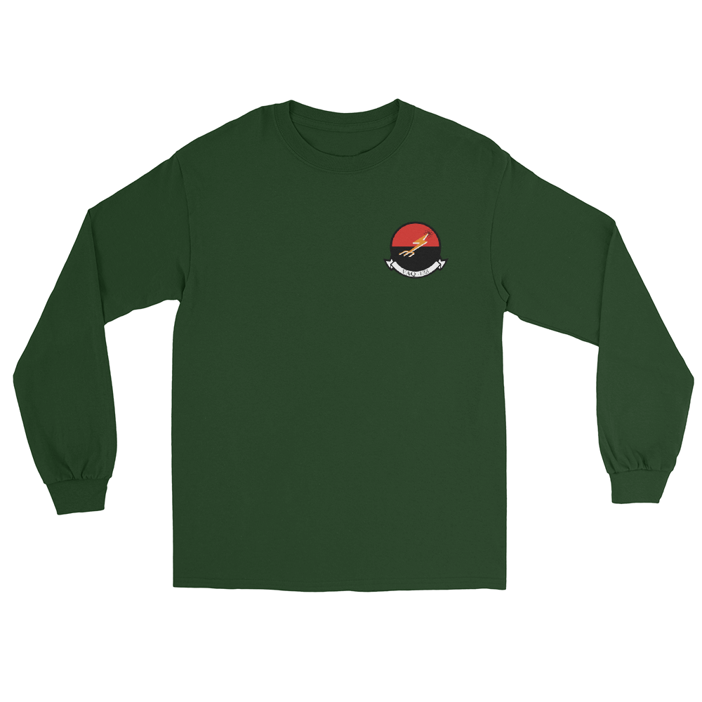 VAQ-133 Wizards Squadron Crest Long Sleeve T-Shirt – front view, forest