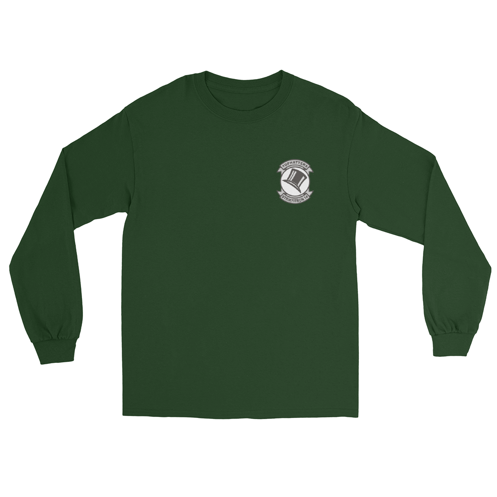 VFA-14 Tophatters Squadron Crest Long Sleeve T-Shirt – front view, forest
