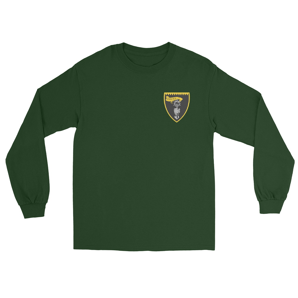 VFA-27 Royal Maces Squadron Crest Long Sleeve T-Shirt – front view, forest