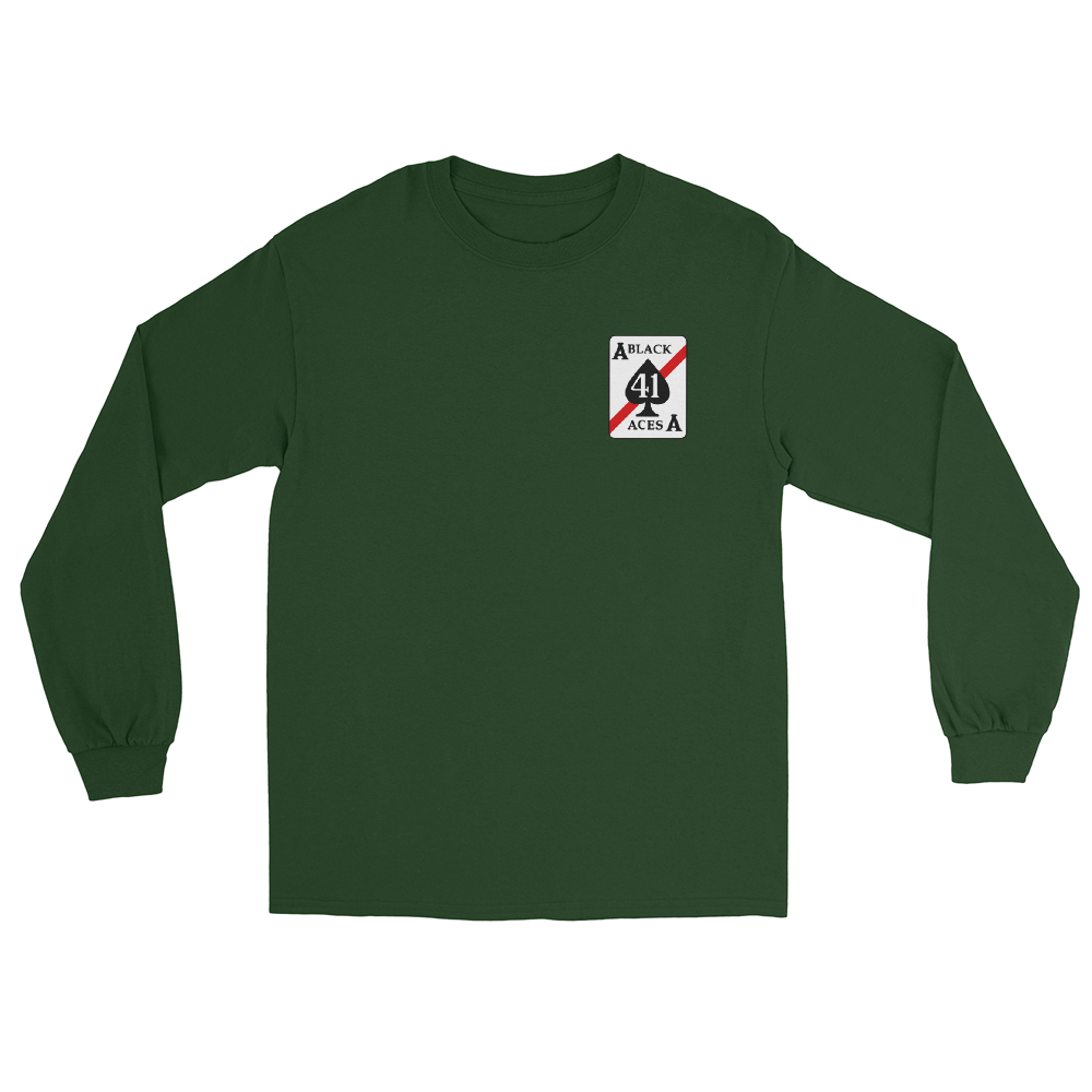 VFA-41 Black Aces 2016 Long Sleeve Cruise T-Shirt – front view, forest
