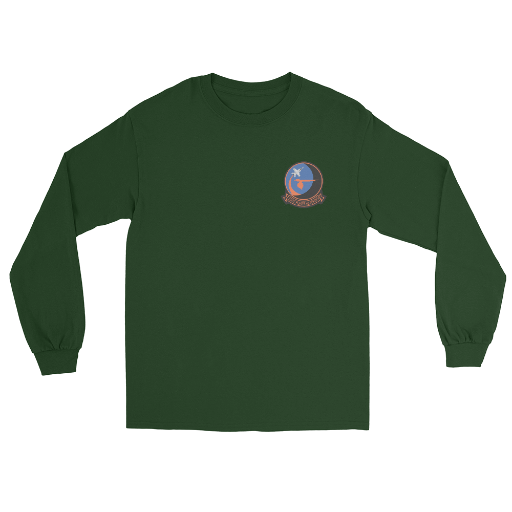 VFA-94 Mighty Shrikes Squadron Crest Long Sleeve T-Shirt – front view, forest