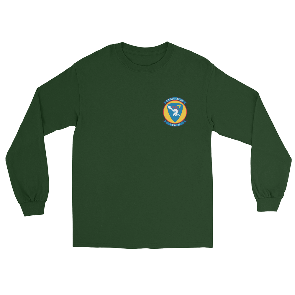 VFA-106 Gladiators Squadron Crest Long Sleeve T-Shirt – front view, forest