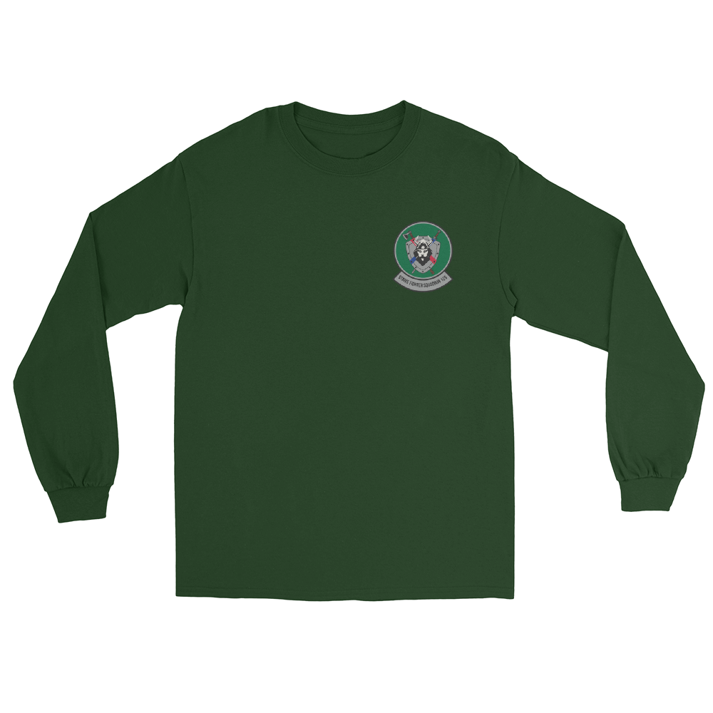 VFA-125 Rough Raiders Squadron Crest Long Sleeve T-Shirt – front view, forest