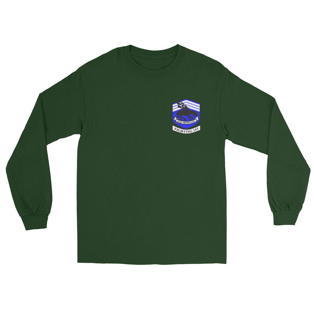 VFA-143 Pukin' Dogs Squadron Crest Long Sleeve T-Shirt – front view, forest