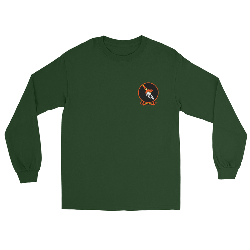 VFA-147 Argonauts Squadron Crest Long Sleeve T-Shirt – front view, forest