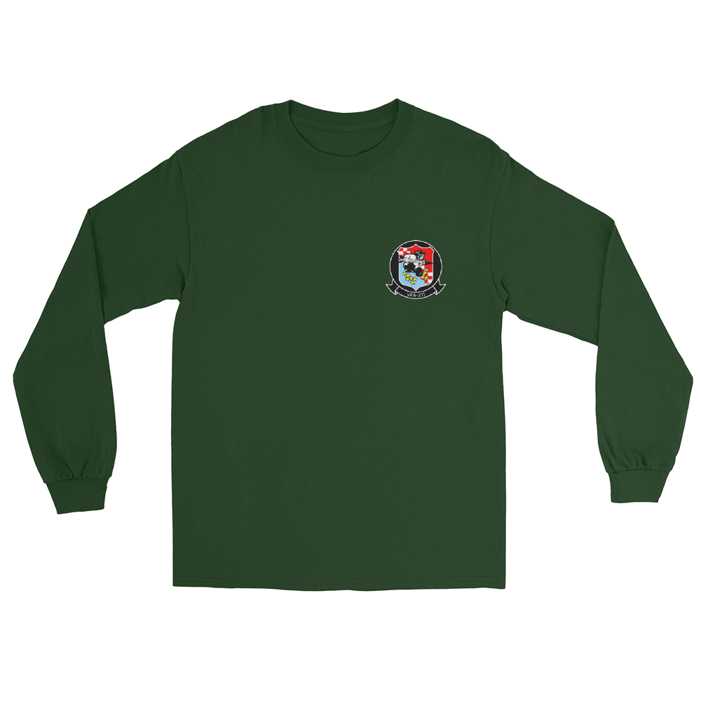 VFA-211 Checkmates Squadron Crest Long Sleeve T-Shirt – front view, forest