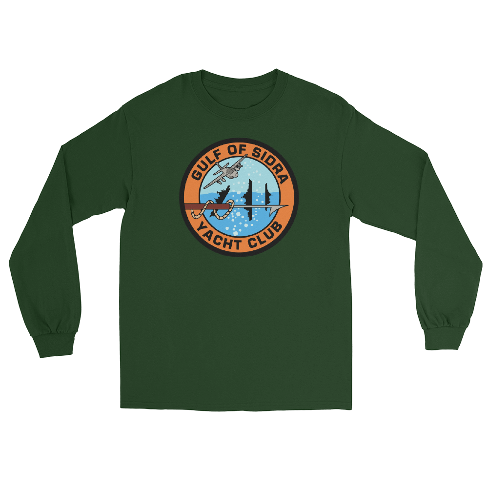 Gulf of Sidra Yacht Club Long Sleeve T-Shirt – front view, forest