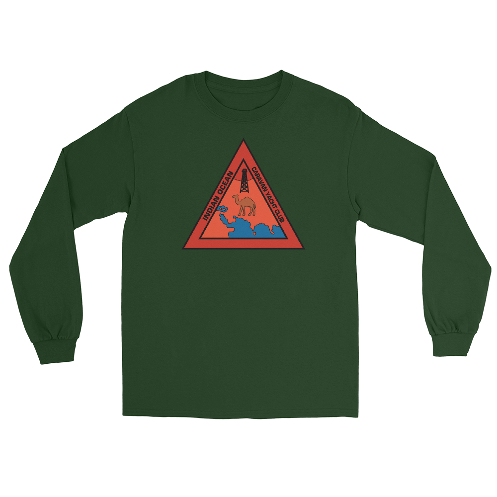 Indian Ocean Caravan Yacht Club Long Sleeve T-Shirt – front view, forest