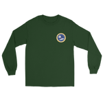 USS Constellation (CV-64) Ship's Crest Long Sleeve T-Shirt – front view, forest