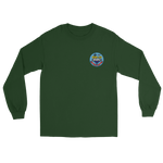 USS Coral Sea (CVA-43) Ship's Crest Long Sleeve Shirt – front view, forest