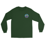 USS Coral Sea (CV-43) Ship's Crest Long Sleeve Shirt – front view, forest