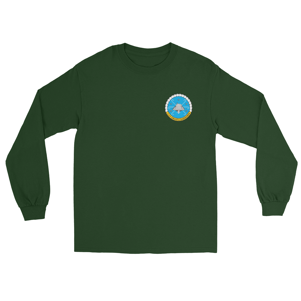 USS Dwight D. Eisenhower (CVN-69) Ship's Crest Long Sleeve T-Shirt – front view, forest