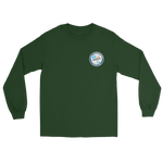 USS Enterprise (CVAN-65) Ship's Crest Long Sleeve T-Shirt – front view, forest