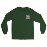 USS Franklin D. Roosevelt (CVB/CVA/CV-42) Ship's Crest Long Sleeve T-Shirt – front view, forest