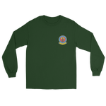 USS Independence (CVA/CV-62) Ship's Crest Long Sleeve Shirt – front view, forest