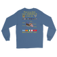 USS America (CVA-66) 1967 Long Sleeve Cruise Shirt - FAMILY – back view, indigo
