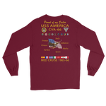 USS America (CVA-66) 1965-66 Long Sleeve Cruise Shirt - FAMILY – back view, maroon