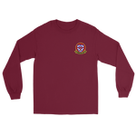 HSC-4 Black Knights Squadron Crest Long Sleeve Shirt – front view, maroon