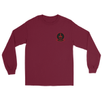 HSC-9 Tridents Squadron Crest Long Sleeve T-Shirt – front view, maroon