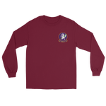 HSC-14 Chargers Squadron Crest Long Sleeve T-Shirt – front view, maroon