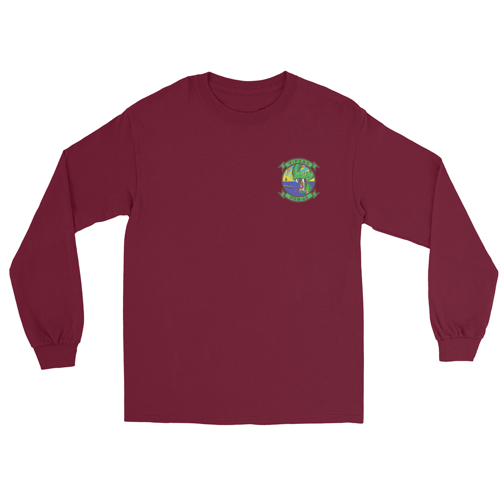 HSM-48 Vipers Squadron Crest Long Sleeve T-Shirt – front view, maroon