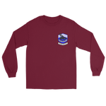VFA-143 Pukin' Dogs Squadron Crest Long Sleeve T-Shirt – front view, maroon