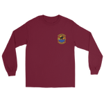 VRC-40 Rawhides Squadron Crest Long Sleeve T-Shirt – front view, maroon